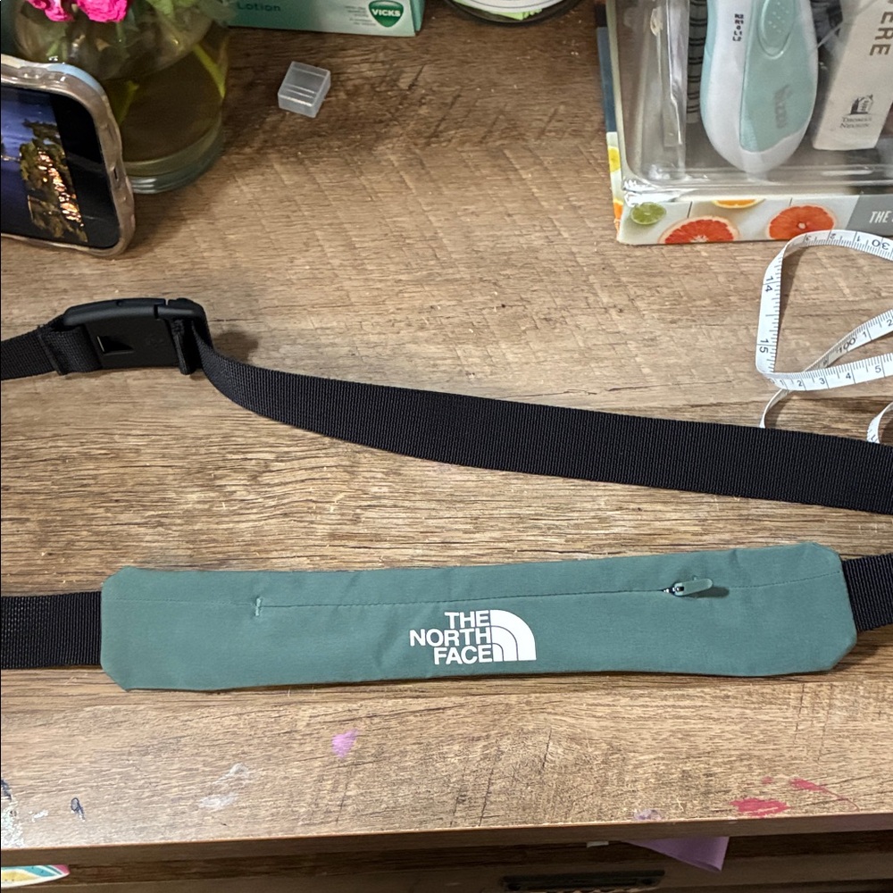 The North Face Olive Green Run Belt Zipper Adjustable